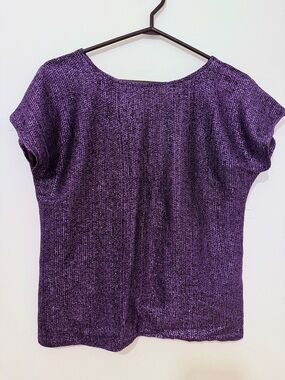 Vintage purple metallic blouse - M